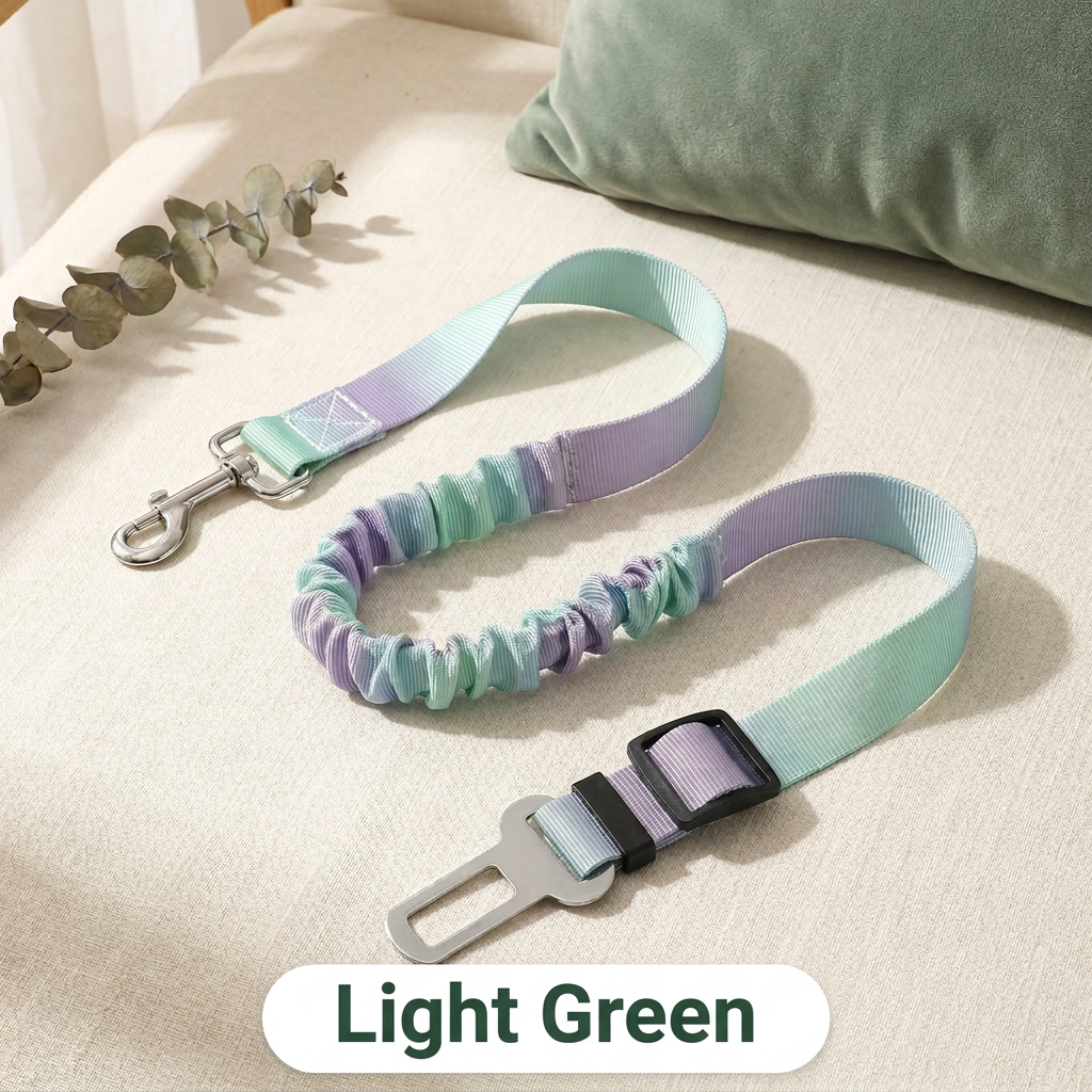 Light Green bungee car seatbelt tether with color label