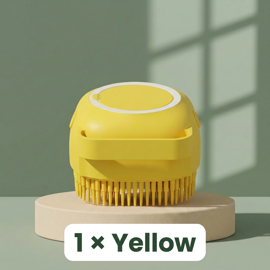 Pet Bathing Brush with Shampoo Dispenser