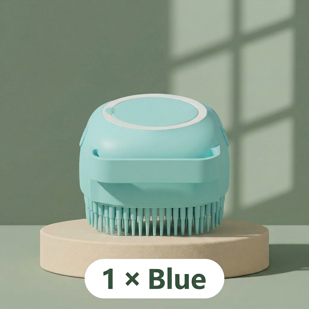Pet Bathing Brush with Shampoo Dispenser