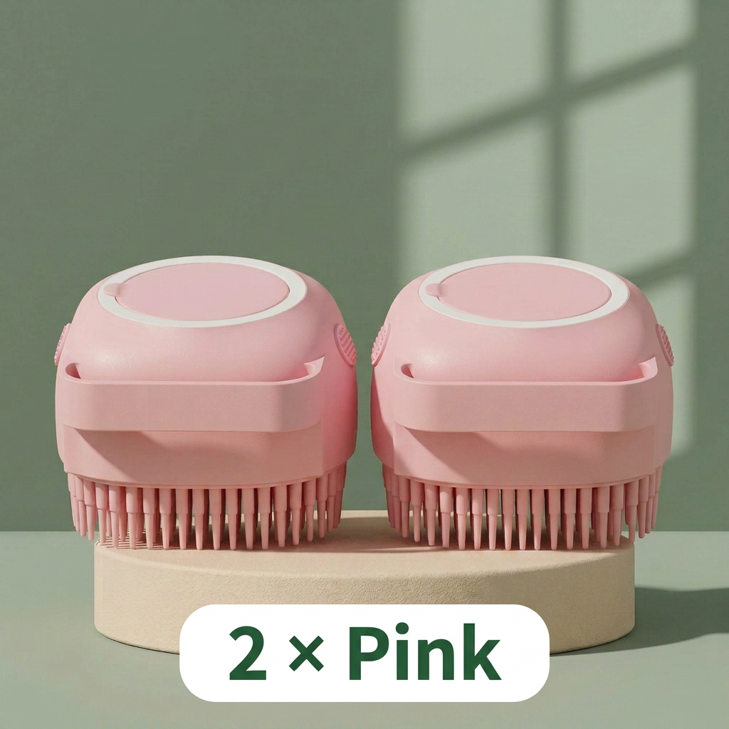 Pet Bathing Brush with Shampoo Dispenser