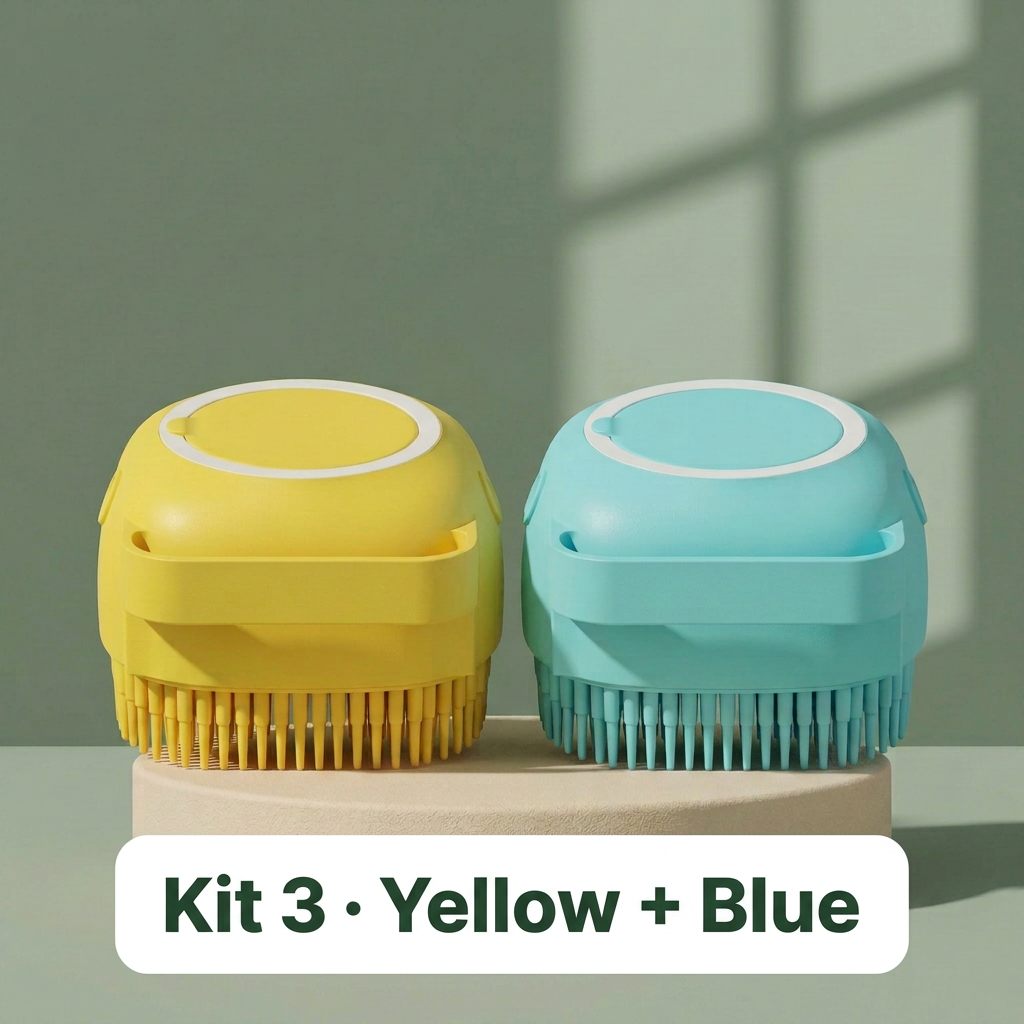 Pet Bathing Brush with Shampoo Dispenser