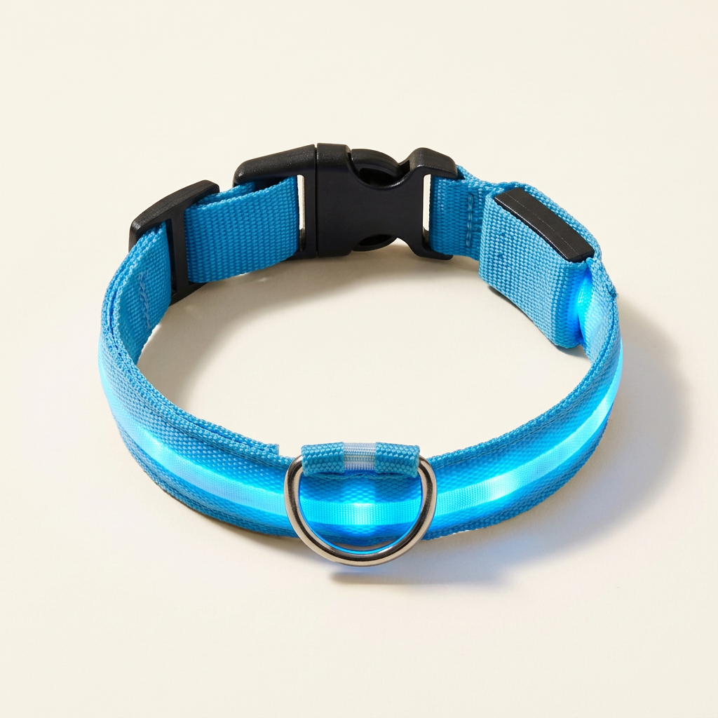 Blue LED collar overhead studio view