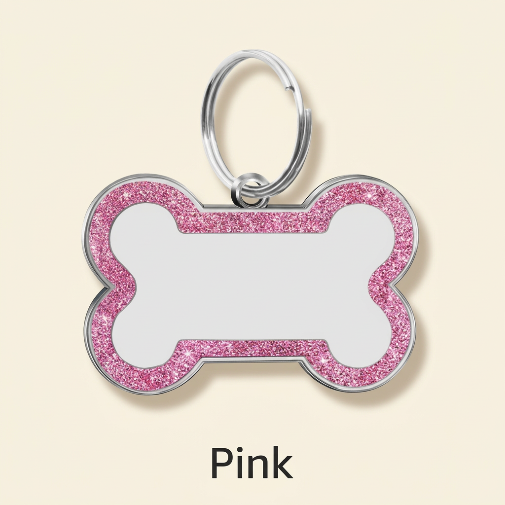 Personalized Glitter Bone Pet ID Tag