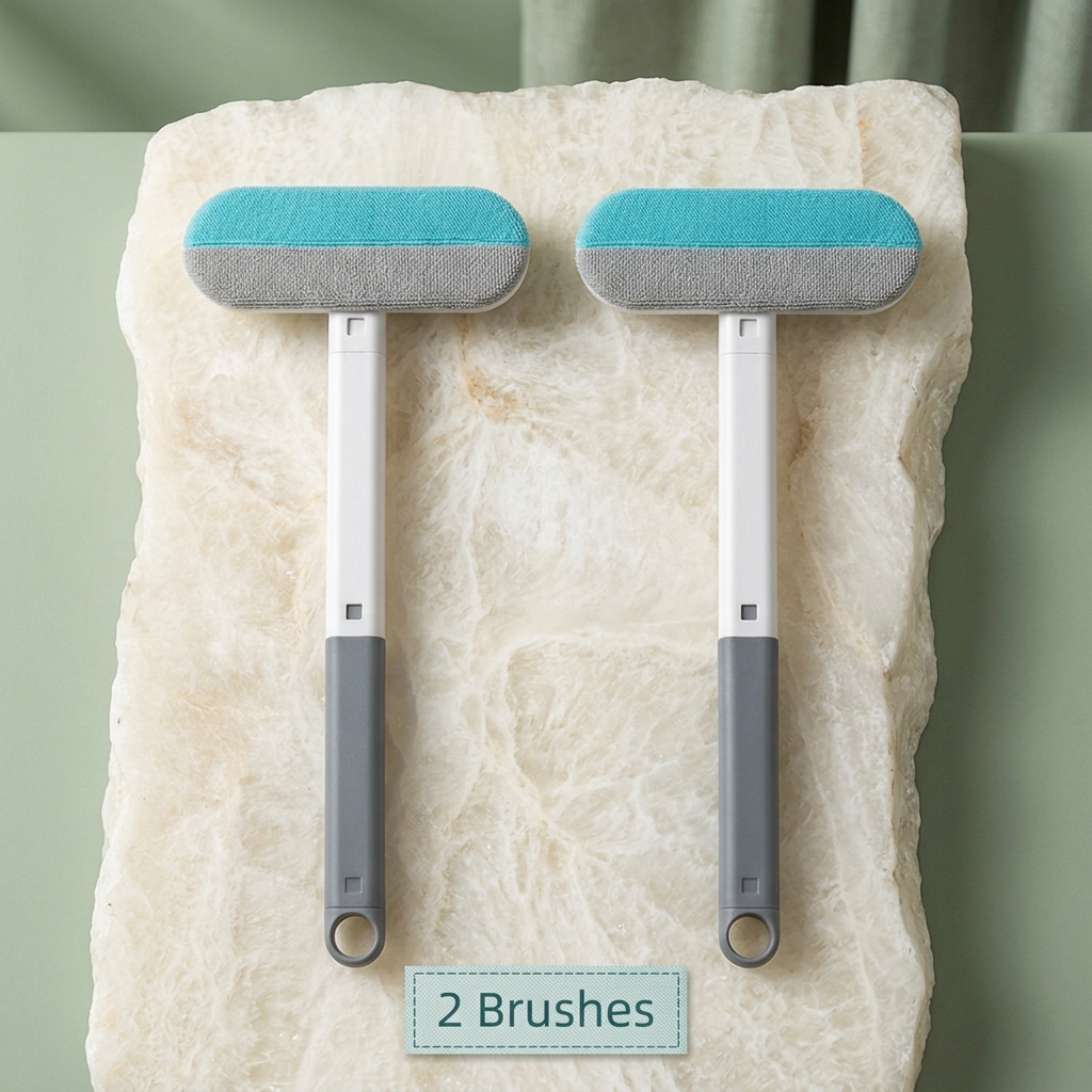Two same-size complete pet hair removal brushes aligned side by side, labeled 2 Brushes