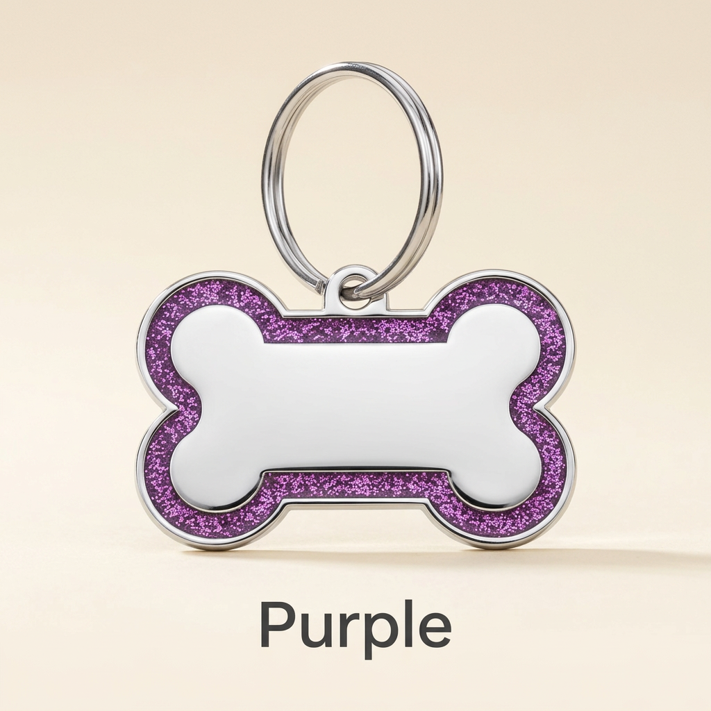 Personalized Glitter Bone Pet ID Tag