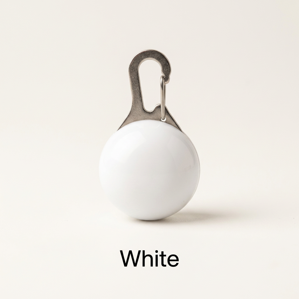 White LED pet collar pendant with White color label