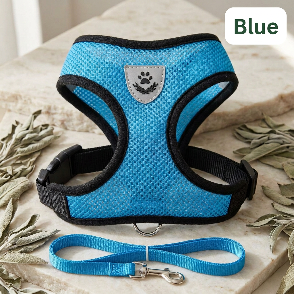 Mesh Pet Harness & Matching Leash Set
