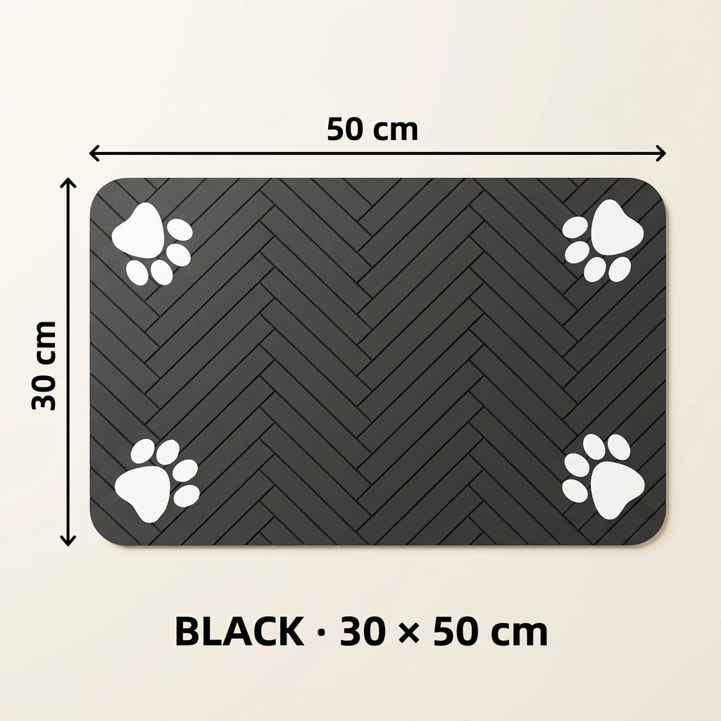 Absorbent Pet Feeding Mat with Rubber Backing
