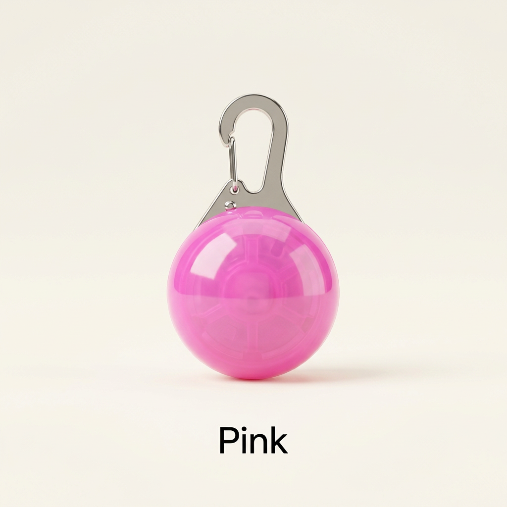 Pink LED pet collar pendant with Pink color label
