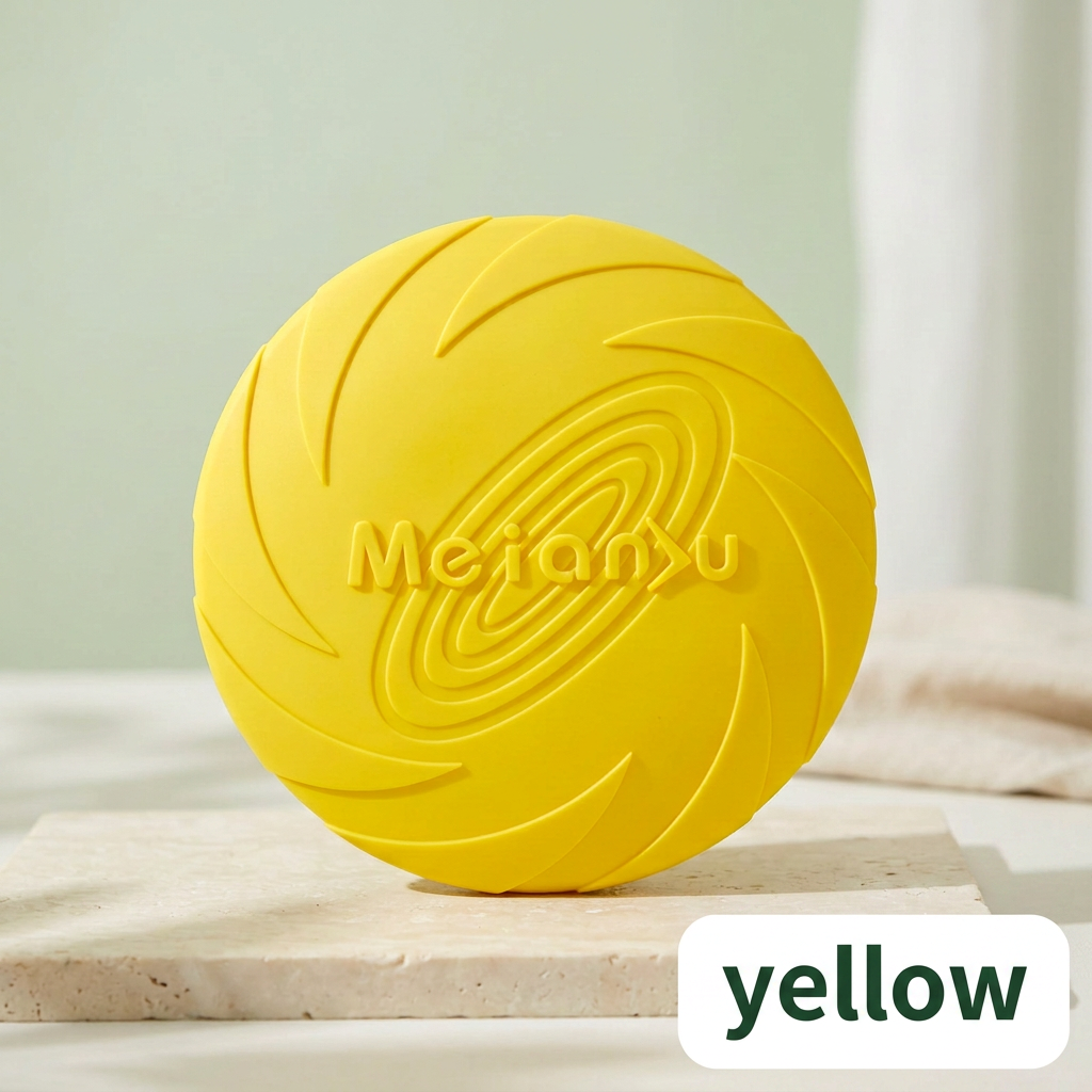 Yellow flying disc with color label