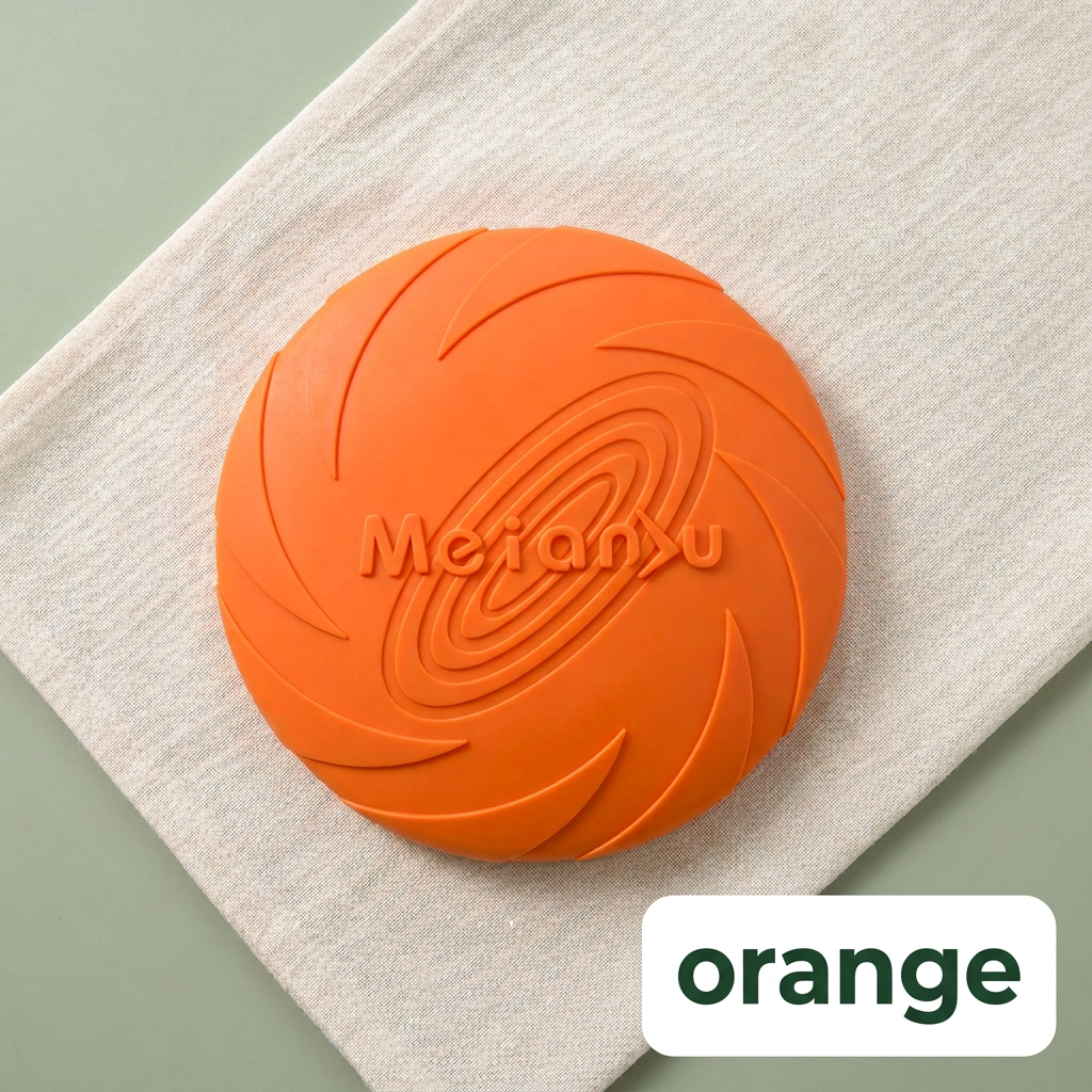Orange flying disc with color label