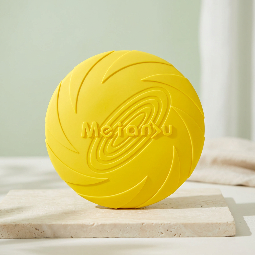 Yellow dog flying disc