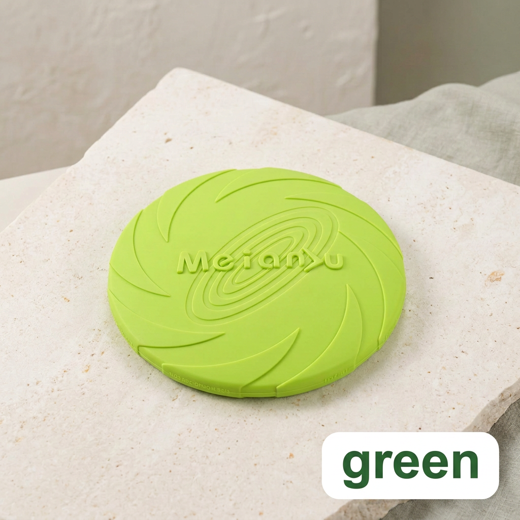 Green flying disc with color label