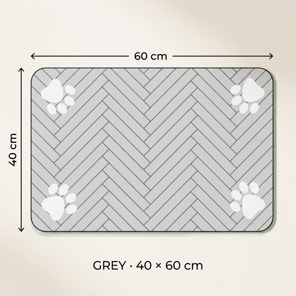 Absorbent Pet Feeding Mat with Rubber Backing