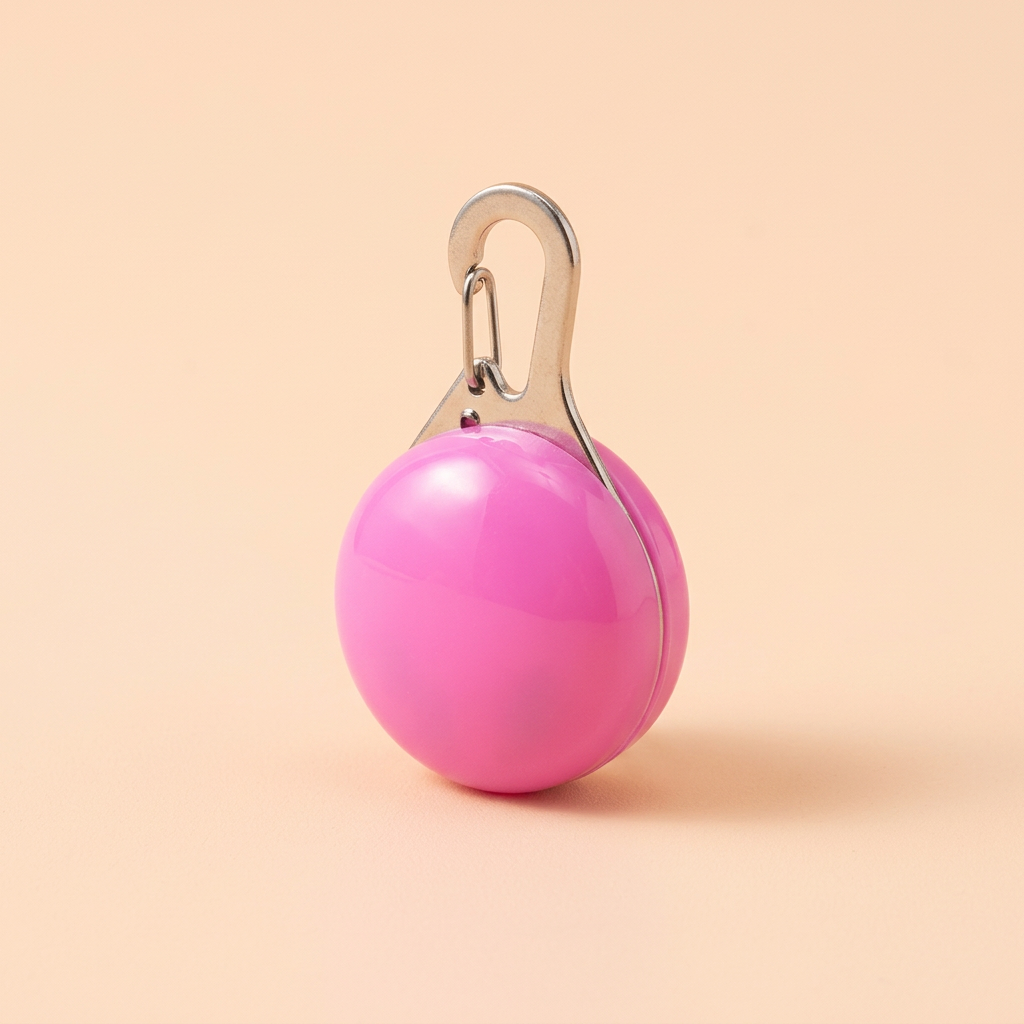 Pink LED collar pendant studio view