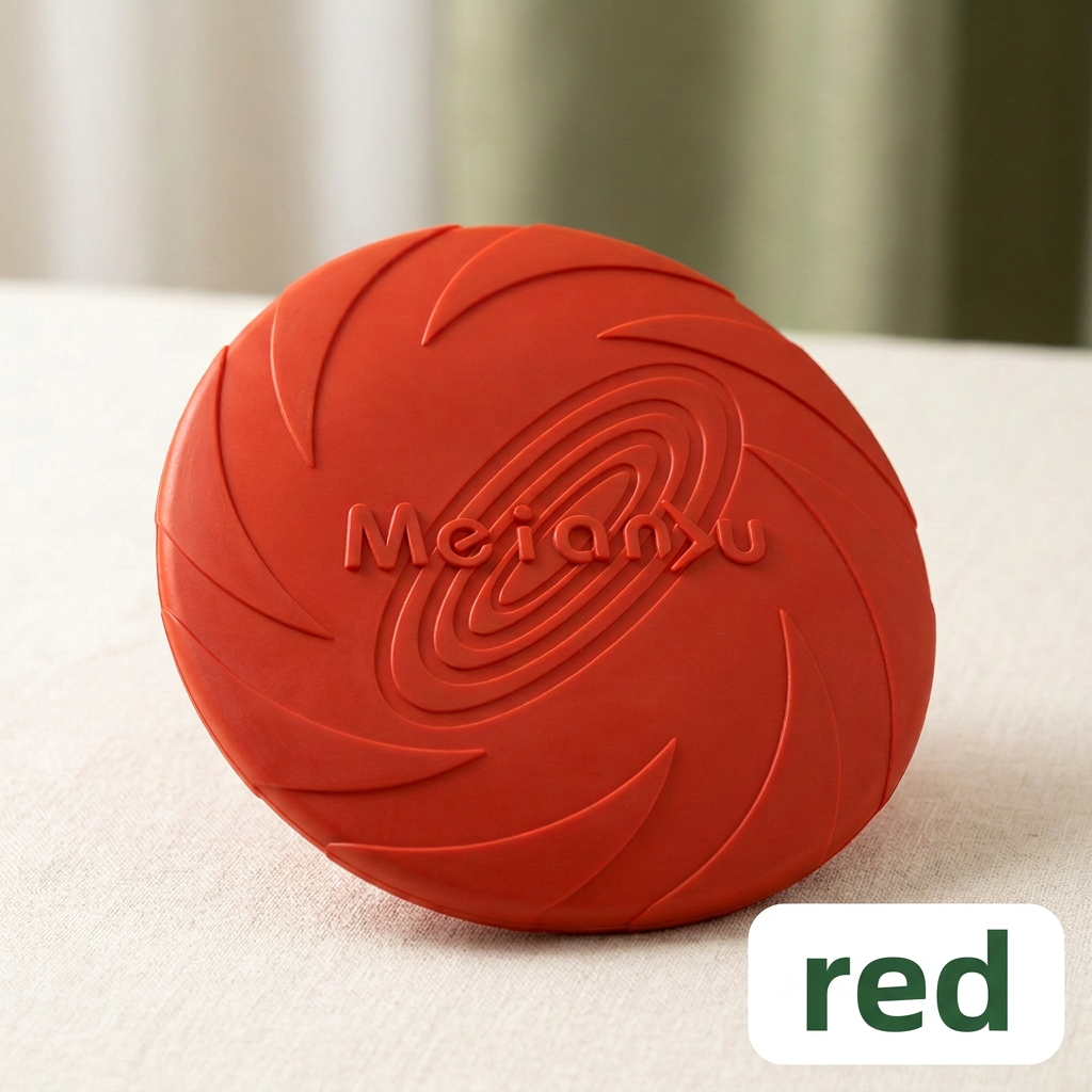 Red flying disc with color label