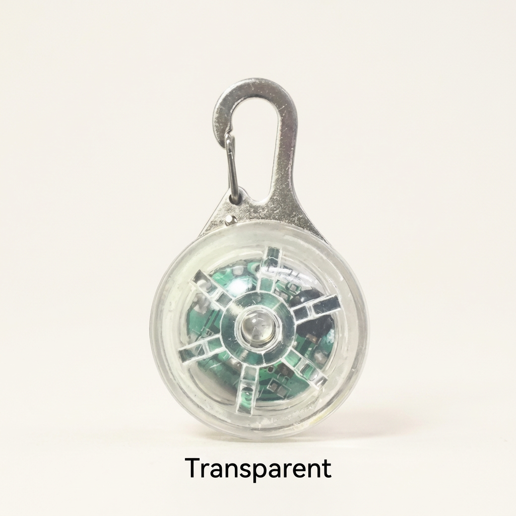 Transparent LED pet collar pendant with Transparent color label