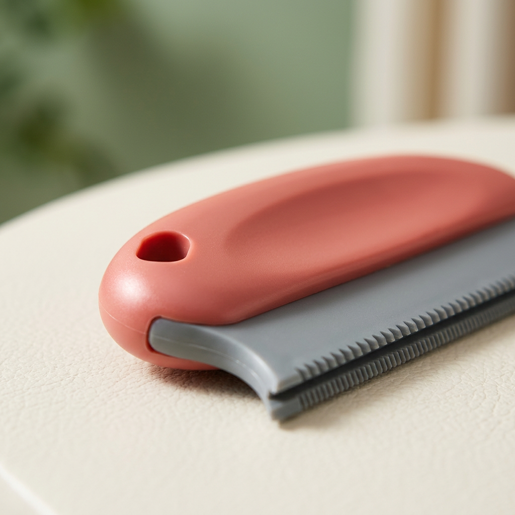 Curved coral grip and hanging hole detail