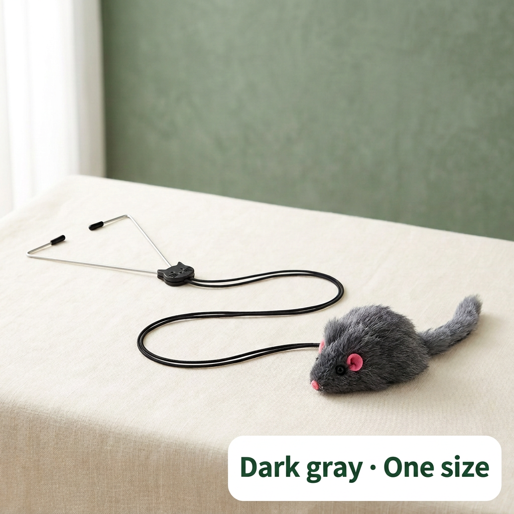 Door-hanging mouse cat toy with Dark gray and One size label