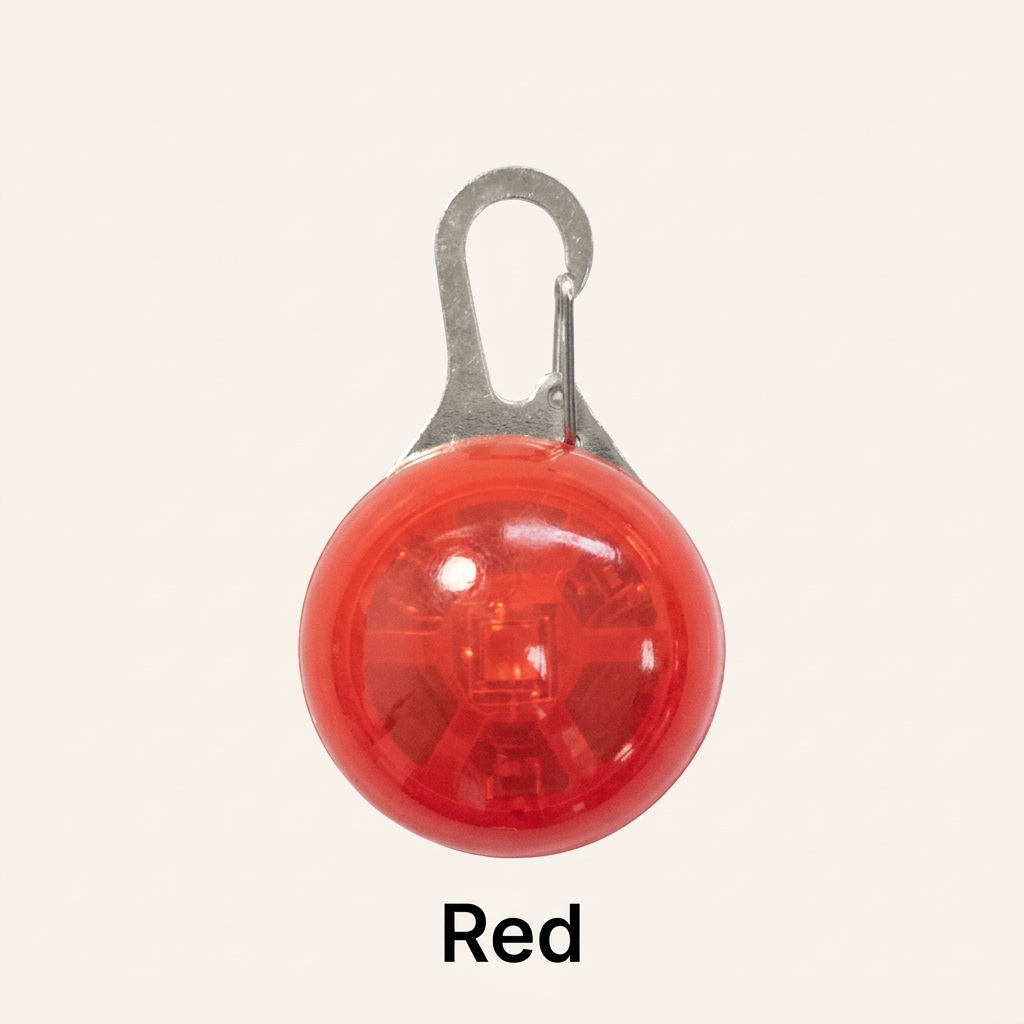 Red LED pet collar pendant with Red color label