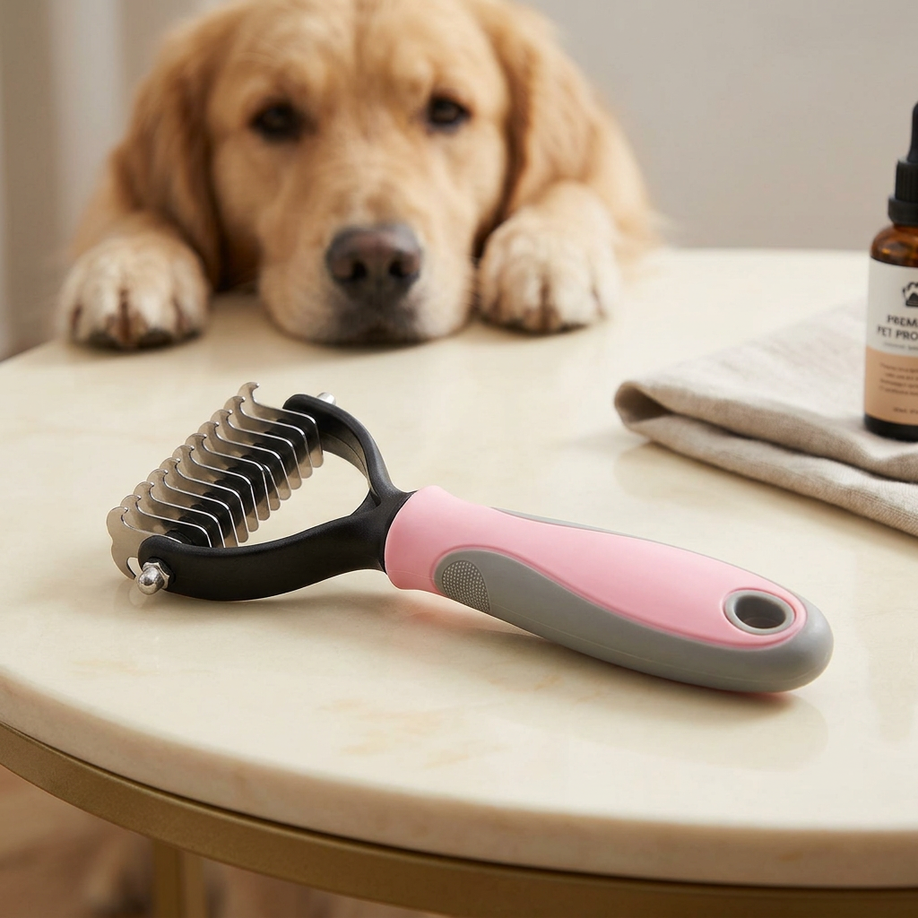 Double-Sided Dog Deshedding & Dematting Brush