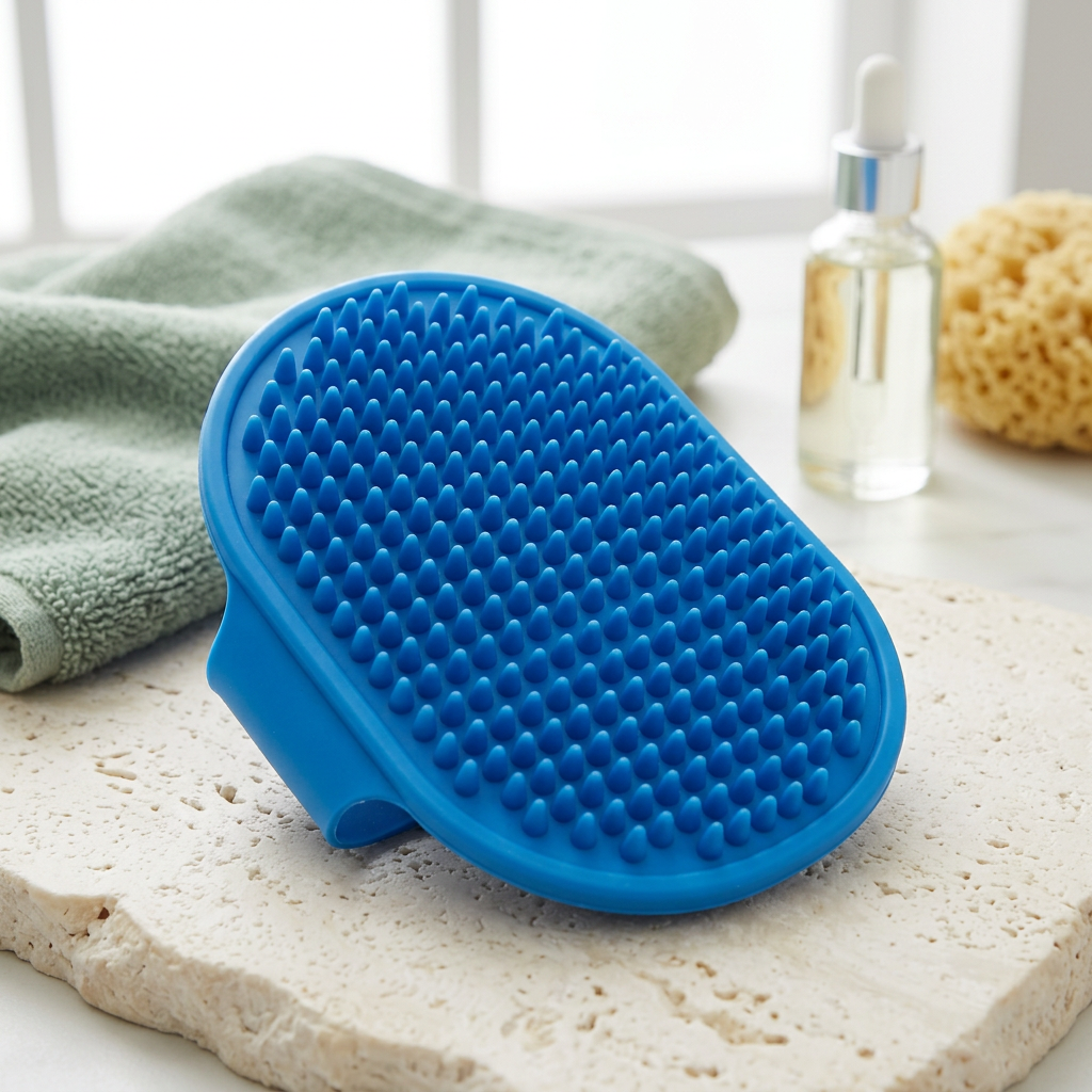 Silicone Dog Bath Brush with Adjustable Hand Strap