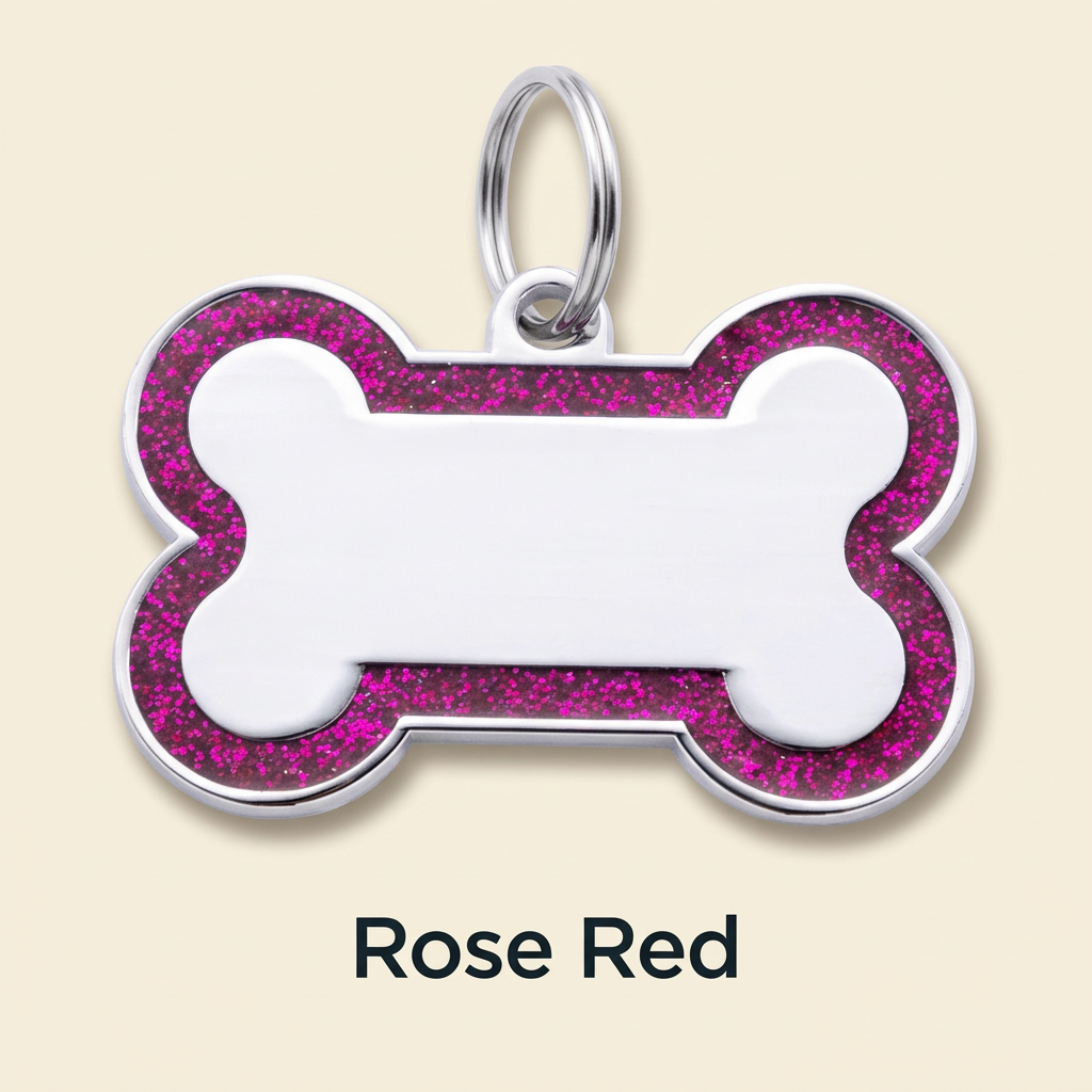 Personalized Glitter Bone Pet ID Tag