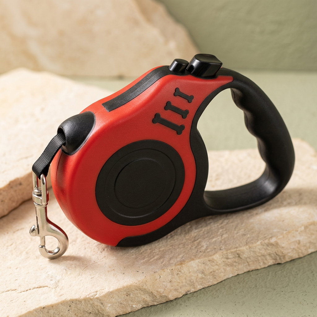 Red and black leash top controls and grip detail