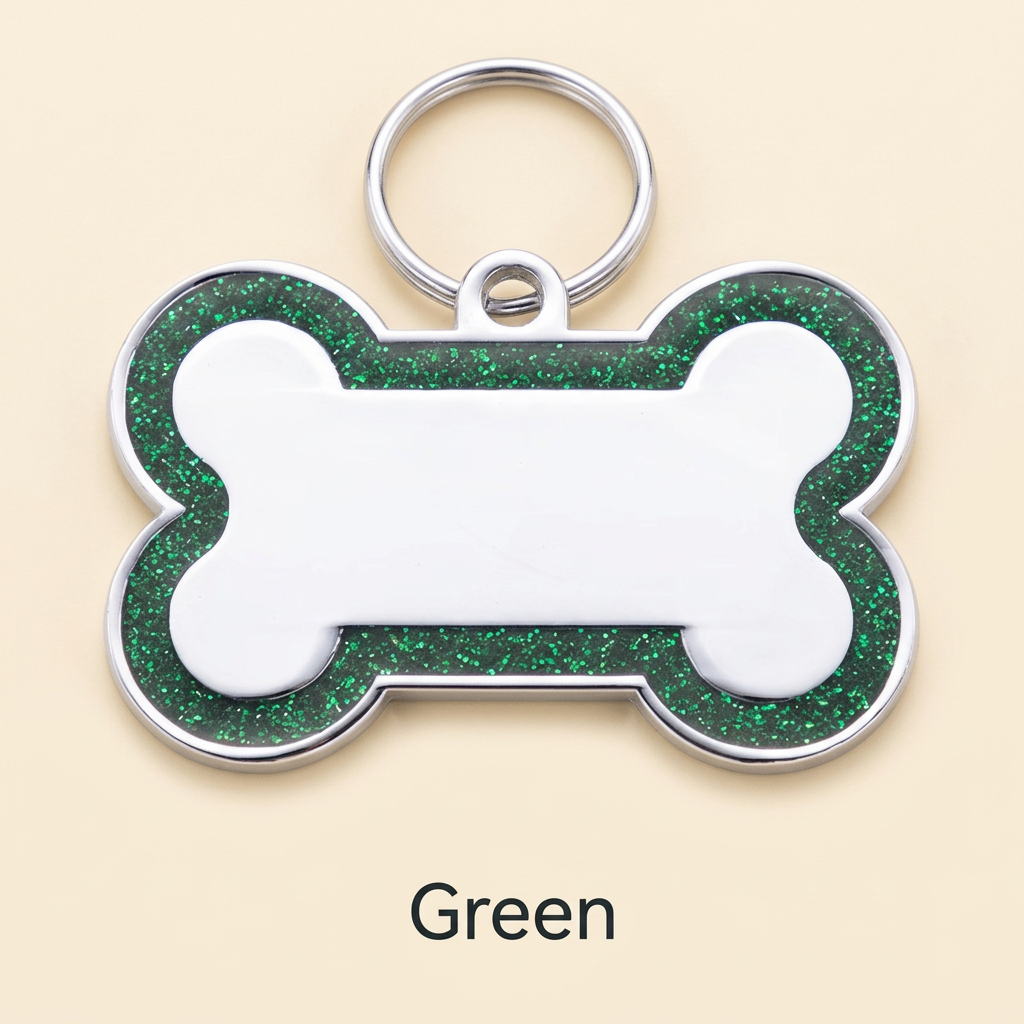 Personalized Glitter Bone Pet ID Tag