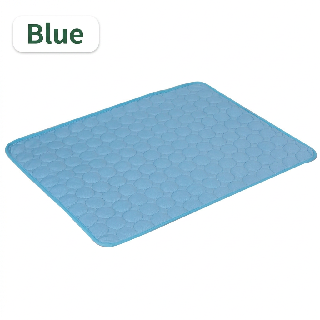 Blue cooling mat with Blue color-only label