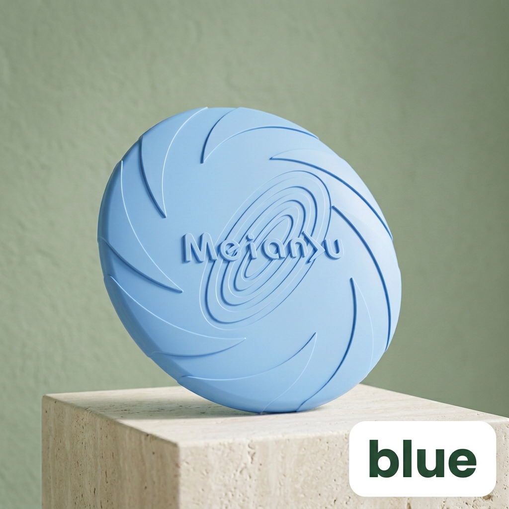 Blue flying disc with color label