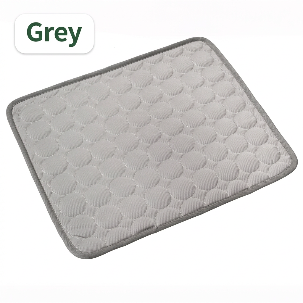 Grey cooling mat with Grey color-only label