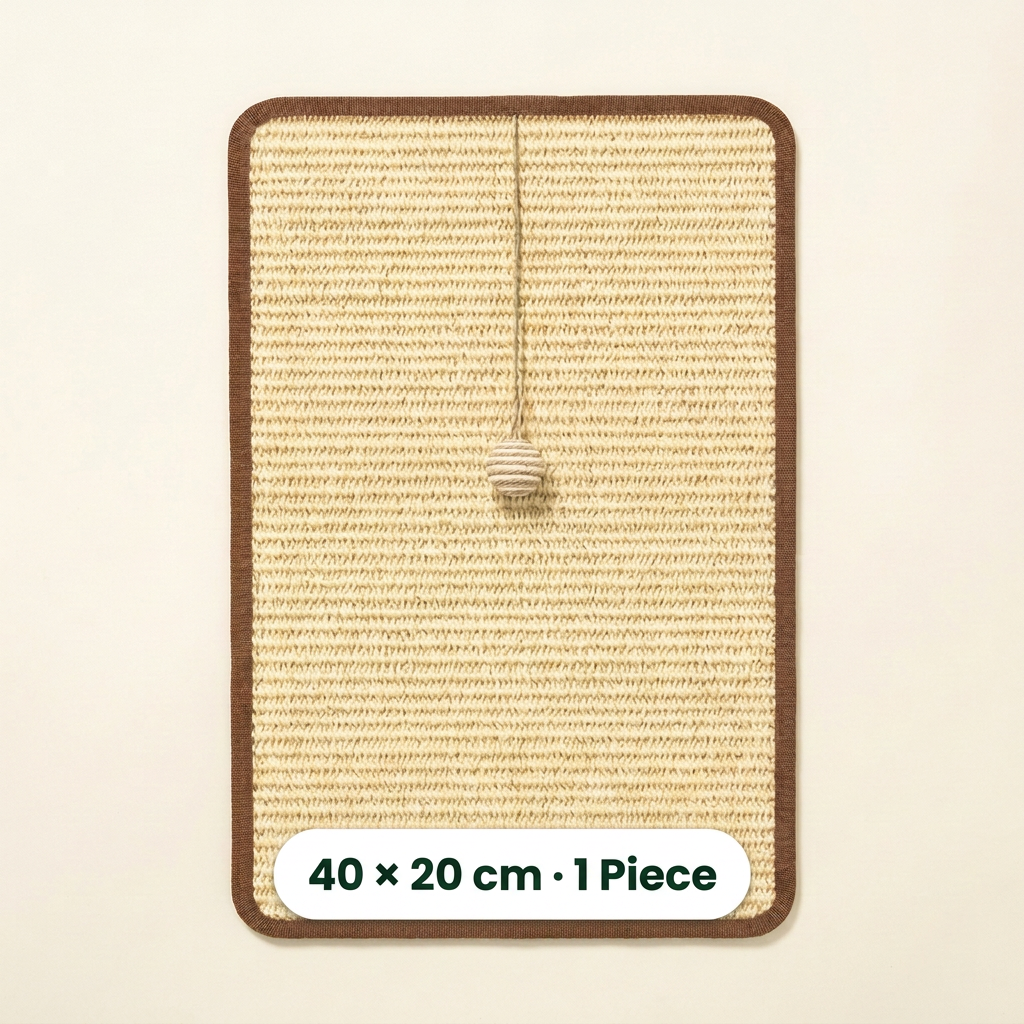 Sisal cat scratching pad with ball labeled 40 x 20 cm, 1 Piece