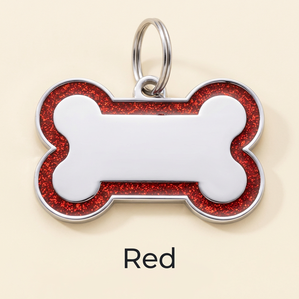 Personalized Glitter Bone Pet ID Tag