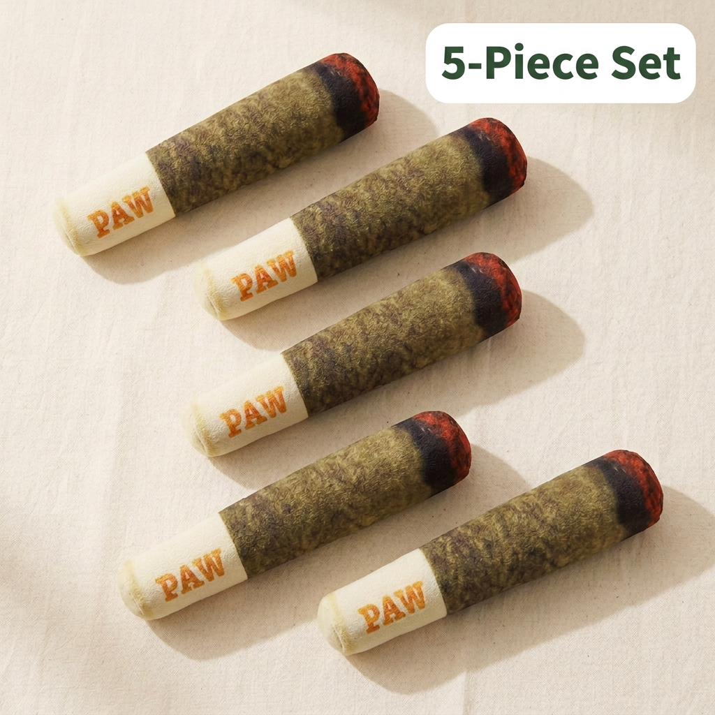 PAW plush dog toys with 5-Piece Set label